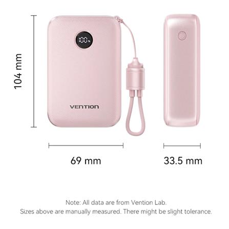 VENTION POWERBANK 20000mAh WITH BUILD-IN USB-C 22.5W BLACK FKBB0-C-TY