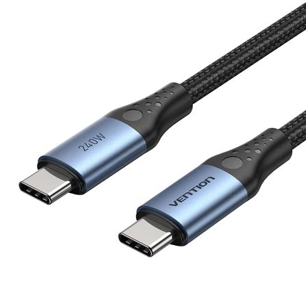 VENTION USB 2.0 TYPE-C TO TYPE-C 240W CABLE 1.5M BLACK ALUMINIUM ALLOY TYPE