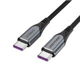 VENTION USB 3.1 GEN2 TYPE-C TO TYPE-C 5A CABLE 1M GREY ALUMINIUM ALLOY TYPE