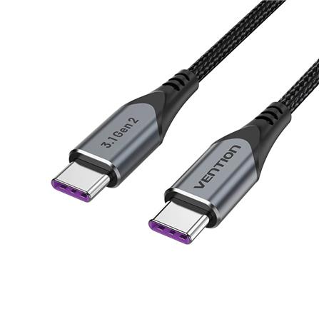 VENTION USB 3.1 GEN2 TYPE-C TO TYPE-C 5A CABLE 1M GREY ALUMINIUM ALLOY TYPE