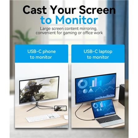 VENTION USB 3.1 GEN2 TYPE-C TO TYPE-C 5A CABLE 1M GREY ALUMINIUM ALLOY TYPE