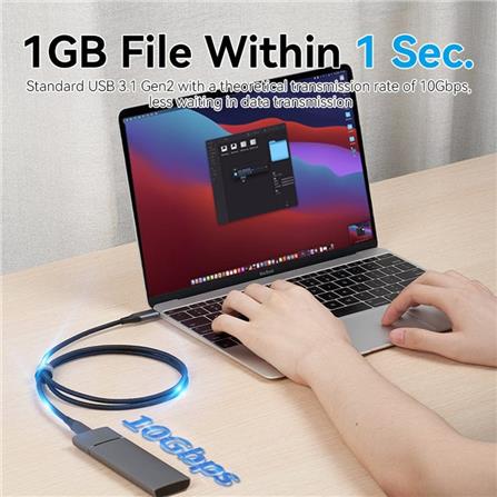 VENTION USB 3.1 GEN2 TYPE-C TO TYPE-C 5A CABLE 1M GREY ALUMINIUM ALLOY TYPE