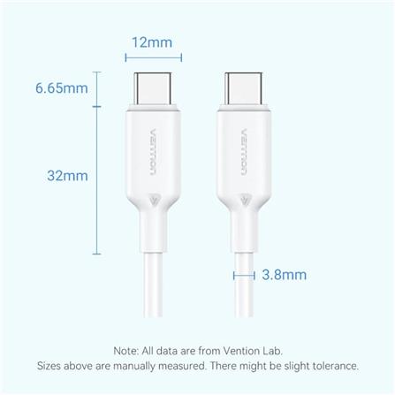 VENTION USB 2.0 TYPE-C TO TYPE-C 3A CABLE 1M BLUE PVC TYPE
