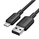 VENTION USB 2.0 TYPE-A TO LIGHTNING 2.4A CABLE 2M BLACK PVC TYPE