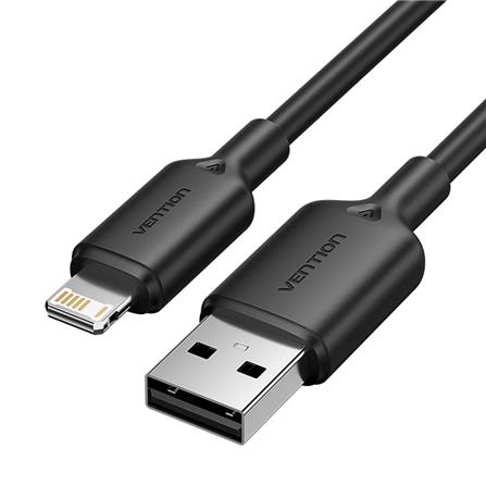 VENTION USB 2.0 TYPE-A TO LIGHTNING 2.4A CABLE 2M BLACK PVC TYPE