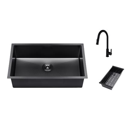 SORENTO BUILT-IN HONEYCOMB KITCHEN SINK SRTKS6247-BL 75CM 1BOWL STAINLESS STEEL WITH PULL OUT MIXER TAP SRTKT71SS-BL