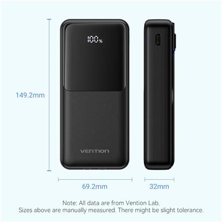 VENTION POWERBANK 20000mAh WITH BUILD-IN LIGHTNING AND TYPE C WHITE FHPW0-TY