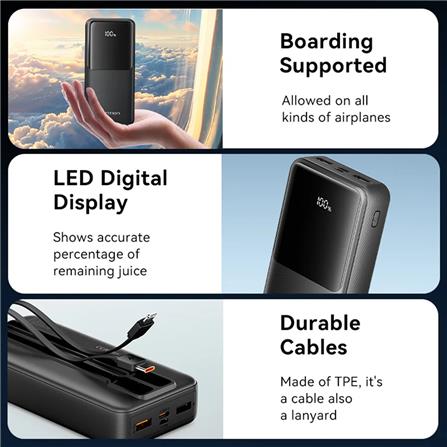 VENTION POWERBANK 20000mAh WITH BUILD-IN LIGHTNING AND TYPE C BLACK FHPB0-TY