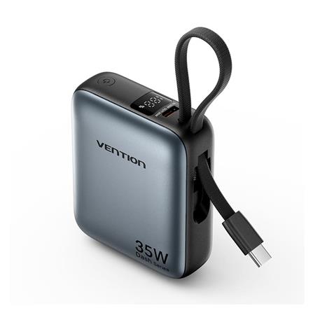 VENTION MINI POWERBANK 10000mAh WITH BUILT-IN USB-C 35W GREY FHEH0-TY