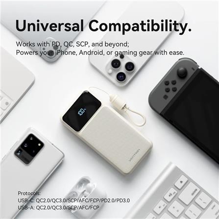 VENTION POWERBANK 20000mAh FAST CHARGE WHITE XGYW0-40-TY