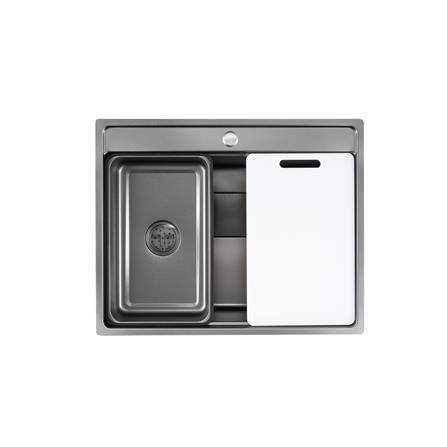 LIVINOX BUILT IN NANO LAVA MULTIFUNCTIONAL KITCHEN SINK LWS-6452VB STAINLESS STEEL 304 GUN METAL 64CM