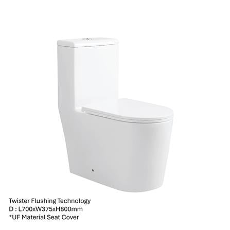 SORENTO 1P TOILET SRTWC8517-SH-UF TWISTER WHITE