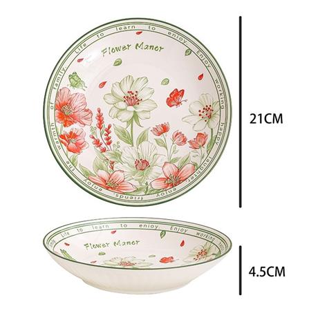 FLORAL CERAMIC 8PC DINNER SET (4 BOWL+ 4 PLATE)