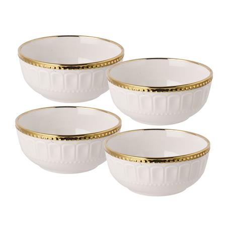 UNIHOM 4PCS 6" BOWL WITH GOLD RIM