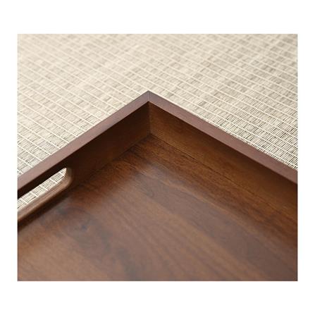 DARK BROWN  BAMBOO SERVING TRAY 33CM- RETANGULAR