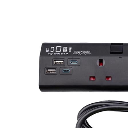 PHILIPS 3G2M 2USB-A 2USB-C TRAILING SOCKET CHP4732BA/68 BLACK