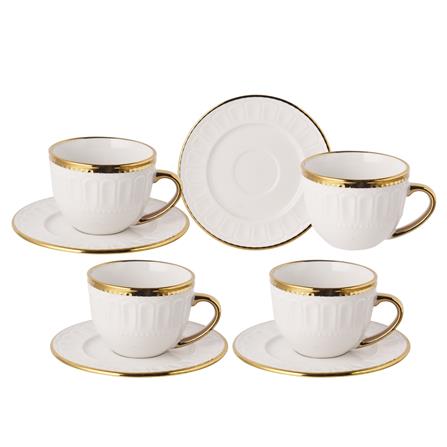 UNIHOM 10PCS TEA SET WITH GOLD RIM
