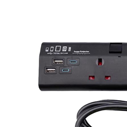 PHILIPS 5G2M 2USB-A 2USB-C TRAILING SOCKET CHP4752BA/68 BLACK