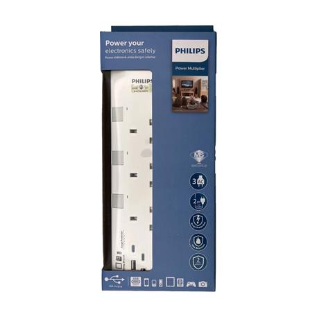 PHILIPS 3G2M 2USB-A 2USB-C TRAILING SOCKET CHP4732WA/68 WHITE