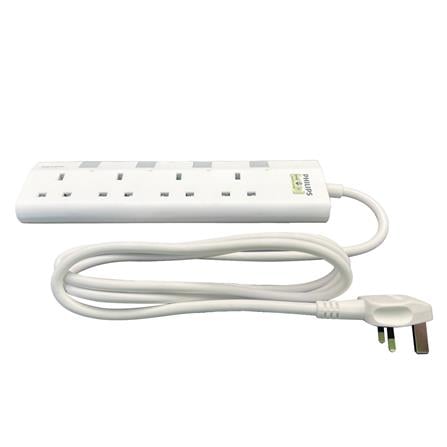 PHILIPS 4G2M TRAILING SOCKET C/W NEON/SURGE CHP3143WA/68 WHITE