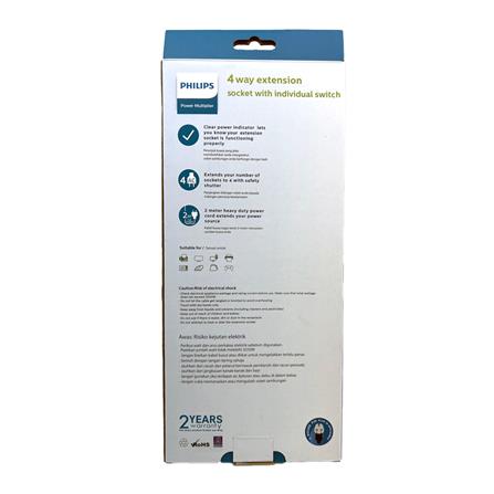 PHILIPS 4G2M TRAILING SOCKET C/W NEON/SURGE CHP3143WA/68 WHITE