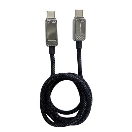 PHILIPS USB C-C BRAIDED CABLE 1M POWER DISPLAY DLC5011CB/70 BLACK