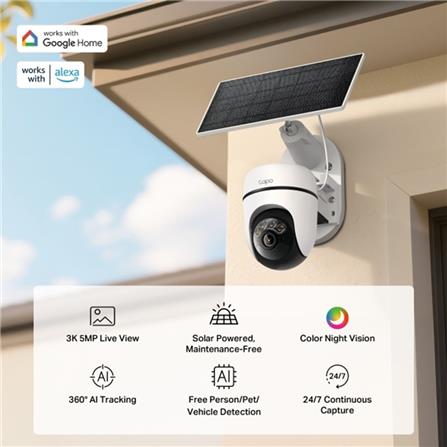 TP-LINK SOLAR POWERED PAN/TILT SECURITY CAMERA KIT C630 WHITE