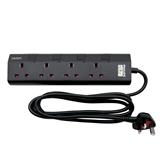 PHILIPS 4G2M TRAILING SOCKET C/W NEON/SURGE CHP3143BA/68 BLACK