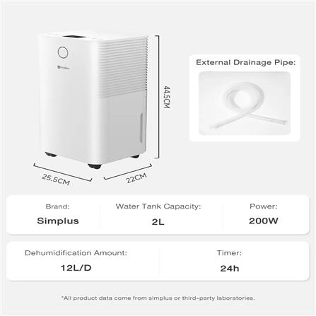 SIMPLUS AIR DEHUMIDIFIER CUSH006WH00-S 200W 2L
