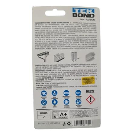 TEKBOND NEUTRAL SEALANT SILICONE BATHROOM & KITCHEN 85ML-BLACK