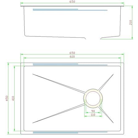 CABANA BUILT-IN HONEYCOMB KITCHEN SINK CKS6545-BL 65CM 1BOWL STAINLESS STEEL WITH PULL OUT MIXER TAP CB890SS-BL-DIY