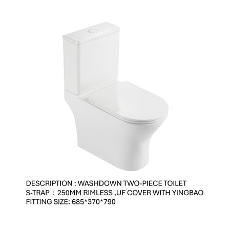 AKRON 2P TOILET WCO-415 WASHDOWN UF SEAT