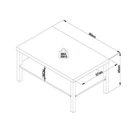 COFFEE TABLE FURDINI PRIMO 90CM NATURAL