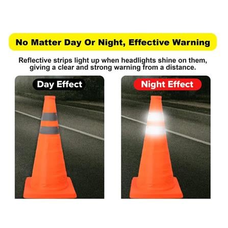 COLEX FOLDABLE SAFETY CONE C/W TAPE 28" (70CM)