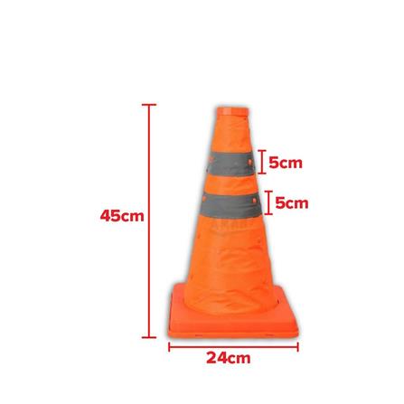 COLEX FOLDABLE SAFETY CONE C/W TAPE 18" (45CM)