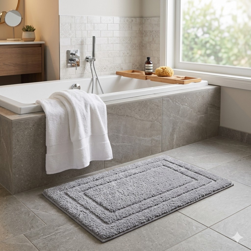 HOME LIVING STYLE TUFTED MAT FIFI 2IN1 50X80CM GRAY