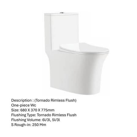AKRON 1P TOILET WCO-768 CYCLONE FLUSH
