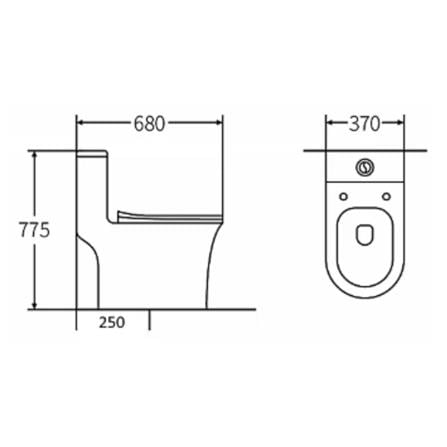 AKRON 1P TOILET WCO-768 CYCLONE FLUSH
