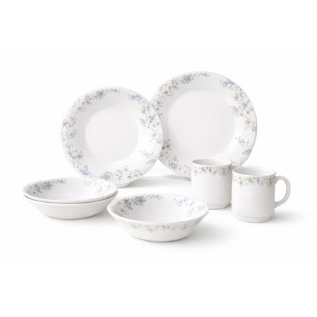 UNIHOM OPAL GLASS 8PCS DINNER SET BLUE FLOWER