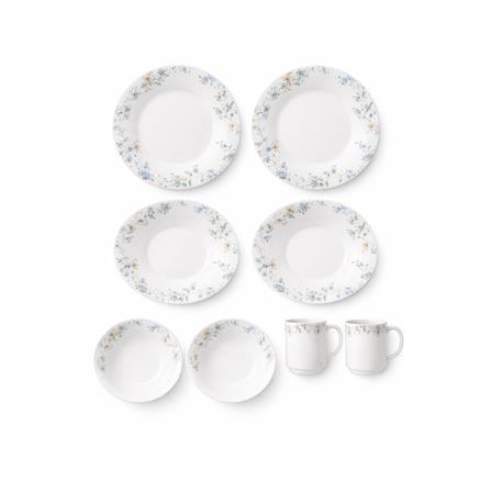 UNIHOM OPAL GLASS 8PCS DINNER SET BLUE FLOWER