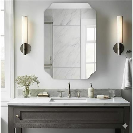 SCALLOPED-CORNER FRAMELESS MIRROR HPR SP5070N 50X70CM