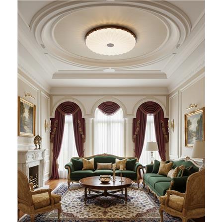 BRIGHT OBJECTIVE CEILING LAMP 17702/500 50CM WHITE BROWN