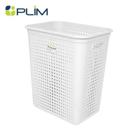 RECTANGULAR LAUNDRY BASKET PLIM BUBBLE SIZE L WHITE