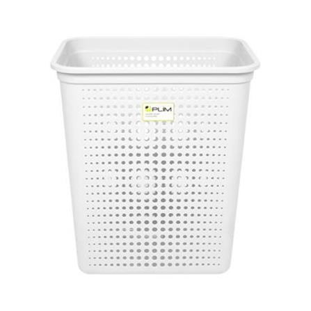 RECTANGULAR LAUNDRY BASKET PLIM BUBBLE SIZE L WHITE