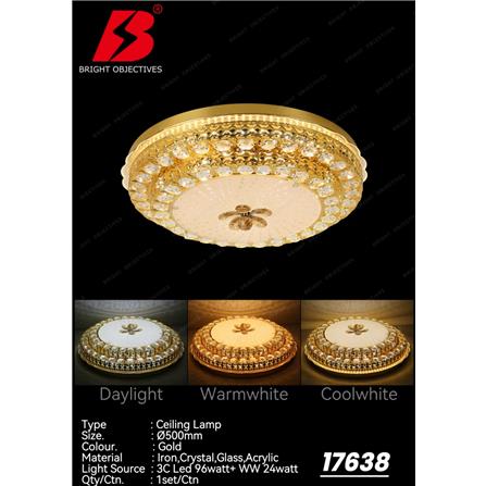 BRIGHT OBJECTIVE CEILING LAMP 17638-500 GOLD 50CM