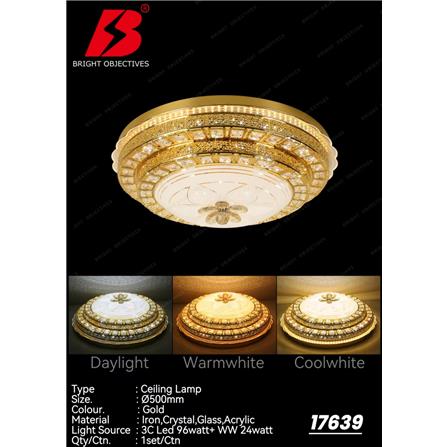 BRIGHT OBJECTIVE CEILING LAMP 17639-500 50CM GOLD