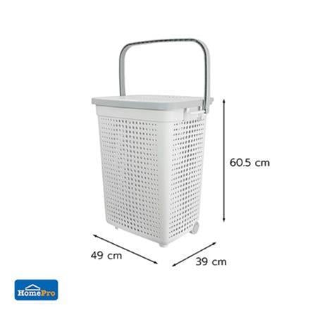 CLOTH BASKET+WHEEL+LID BUBBLE HH-1226L WHITE