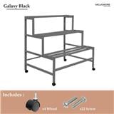 MOJOMORE 3 TIER FLOWER POT RACK WITH WHEEL GALAXY BLACK 80CM