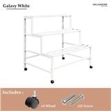 MOJOMORE 3 TIER FLOWER POT RACK WITH WHEEL GALAXY WHITE 80CM