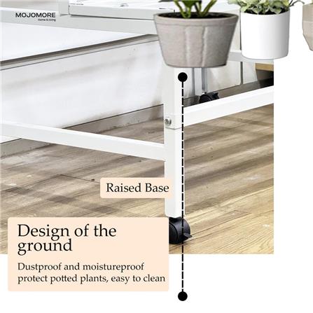 MOJOMORE 3 TIER FLOWER POT RACK WITH WHEEL GALAXY WHITE 80CM